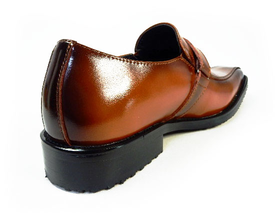 PARASHOE 本革 ストラップヴァンプスリッポン 防滑ビジネスシューズ 茶色 ワイズ3E（EEE）23cm（23.0cm）、23.5cm、24cm（24.0cm）【小さいサイズ（スモールサイズ）革靴・紳士靴】（ps16103-br）