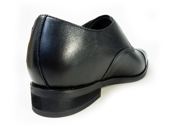 PARASHOE 本革 内羽根ストレートチップ シークレットヒールアップ ビジネスシューズ（革靴）4E（EEEE）黒 【大きいサイズ（ビッグサイズ）：27.5cm、28cm、28.5cm、29cm、29.5cm、30cm 31cm、32cmあり】