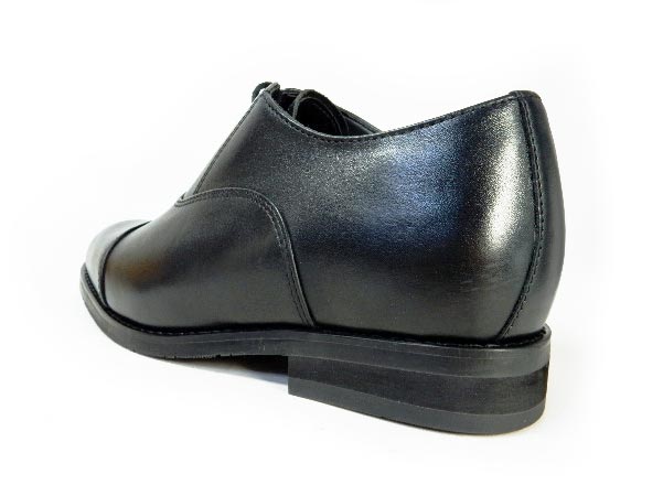 PARASHOE 本革 内羽根ストレートチップ シークレットヒールアップ（身長+6cmアップ）ビジネスシューズ 3E（EEE）黒 22cm、22.5cm、23cm、23.5cm、24cm【小さいサイズ（スモールサイズ）メンズ 革靴・紳士靴】