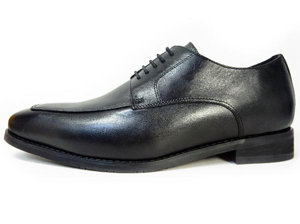 PARASHOE 本革 Uチップ シークレットヒールアップ ビジネスシューズ（革靴）4E（EEEE）黒 【大きいサイズ（ビッグサイズ）27.5cm、28cm、28.5cm、29cm、29.5cm、30cm 31cm、32cm あり】