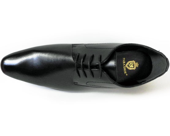 PARASHOE 本革 プレーントゥ ビジネスシューズ 黒 ワイズ（足幅）3E（EEE）27.5cm、28cm（28.0cm）、29cm（29.0cm）、30cm（30.0cm）、31cm（31.0cm）【大きいサイズ（ビッグサイズ）メンズ革靴・紳士靴】