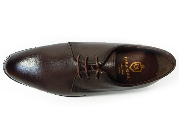 PARASHOE 本革 プレーントゥ ビジネスシューズ ダークブラウン（濃茶）ワイズ（足幅）3E（EEE）22cm（22.0cm）、22.5cm、23cm（23.0cm）、23.5cm、24cm（24.0cm）【小さいサイズ（スモールサイズ）革靴・紳士靴】