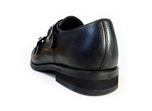 PARASHOE 本革 ダブルモンクストラップ ビジネスシューズ 黒（ブラック）ワイズ 3E（EEE）22cm（22.0cm）、22.5cm、23cm（23.0cm）、23.5cm、24cm（24.0cm） 【小さいサイズ（スモールサイズ）革靴・紳士靴】