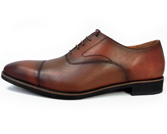 PARASHOE 本革 内羽根ストレートチップ（キャップトゥ）ビジネスシューズ 茶色 ワイズ 4E（EEEE）27.5cm、28cm、28.5cm、29cm、29.5cm、30cm、31cm、32cm【大きいサイズ（ビッグサイズ）メンズ 革靴・紳士靴】