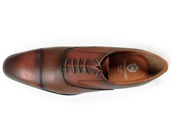 PARASHOE 本革 内羽根ストレートチップ（キャップトゥ）ビジネスシューズ 茶色 ワイズ 4E（EEEE）27.5cm、28cm、28.5cm、29cm、29.5cm、30cm、31cm、32cm【大きいサイズ（ビッグサイズ）メンズ 革靴・紳士靴】