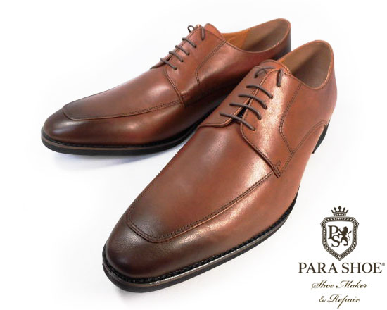 PARASHOE 本革 Uチップ ビジネスシューズ 茶色 ワイズ 4E（EEEE）27.5cm、28cm、28.5cm、29cm、29.5cm、30cm、31cm、32cm【大きいサイズ（ビッグサイズ）メンズ 革靴・紳士靴】