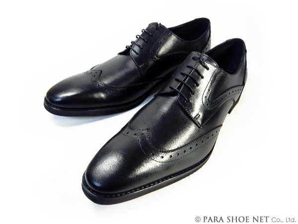 PARASHOE 本革 ウィングチップ ビジネスシューズ 黒 ワイズ 4E（EEEE）27.5cm、28cm、28.5cm、29cm、29.5cm、30cm、31cm、32cm【大きいサイズ（ビッグサイズ）メンズ 革靴・紳士靴】