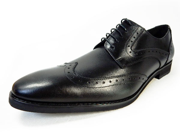 PARASHOE 本革 ウィングチップ ビジネスシューズ 黒 ワイズ 4E（EEEE）27.5cm、28cm、28.5cm、29cm、29.5cm、30cm、31cm、32cm【大きいサイズ（ビッグサイズ）メンズ 革靴・紳士靴】