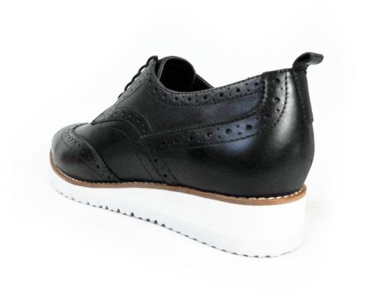 PARASHOE 本革 ウィングチップ ビジネスカジュアルシューズ 厚底白ソール ワイズ3E（EEE）黒 22cm〜32cm【メンズ革靴・紳士靴・大きいサイズ、小さいサイズあり】（PS-1810-BLK）_4