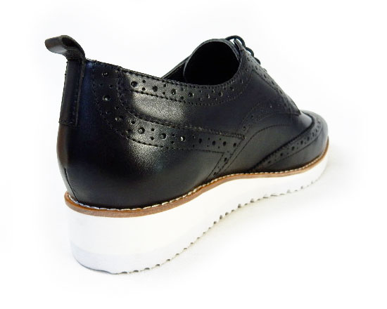 PARASHOE 本革 ウィングチップ ビジネスカジュアルシューズ 厚底白ソール ワイズ3E（EEE）黒 22cm〜32cm【メンズ革靴・紳士靴・大きいサイズ、小さいサイズあり】（PS-1810-BLK）_5