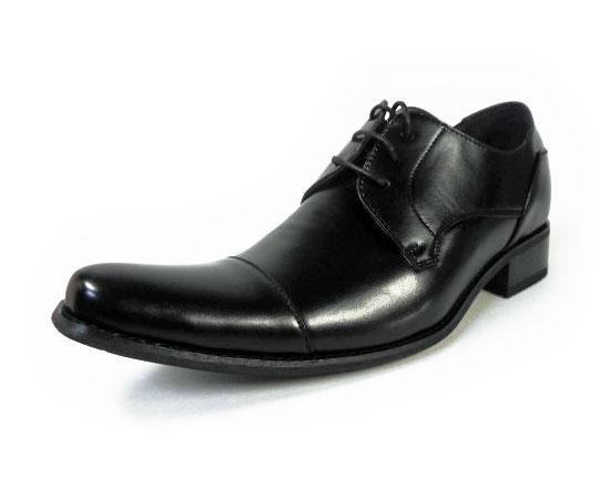 MM/one ロングノーズ ストレートチップ シークレットヒールアップ（身長+6cmアップ）ビジネスシューズ ワイズ3E（EEE）黒 【メンズ紳士靴/大きいサイズ：27.5cm 28.0cm 有り】（H2701-BLK）