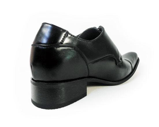 MM/one ロングノーズ ストレートチップ シークレットヒールアップ（身長+6cmアップ）ビジネスシューズ ワイズ3E（EEE）黒 【メンズ紳士靴/大きいサイズ：27.5cm 28.0cm 有り】（H2701-BLK）