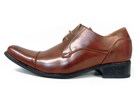 MM/one ロングノーズ ストレートチップ シークレットヒールアップ（身長+6cmアップ）ビジネスシューズ ワイズ3E（EEE）茶色 【メンズ紳士靴/大きいサイズ：27.5cm 28.0cm 有り】（H2701-BRN）