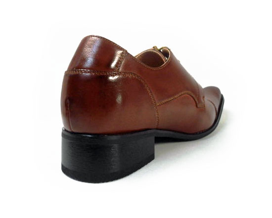 MM/one ロングノーズ ストレートチップ シークレットヒールアップ（身長+6cmアップ）ビジネスシューズ ワイズ3E（EEE）茶色 【メンズ紳士靴/大きいサイズ：27.5cm 28.0cm 有り】（H2701-BRN）