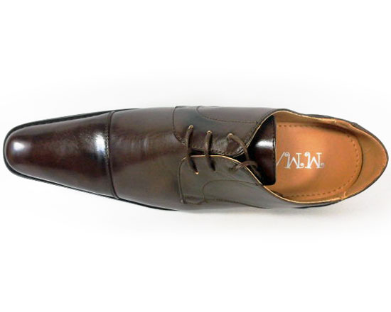 MM/one ストレートチップ シークレットヒールアップ（身長+6cmアップ）ビジネスシューズ 3E（EEE）ダークブラウン【メンズ 紳士靴／小さいサイズ 24.0cm、大きいサイズ（ビッグサイズ）27.5cm 28.0cm 有り】（H2701-DBR）