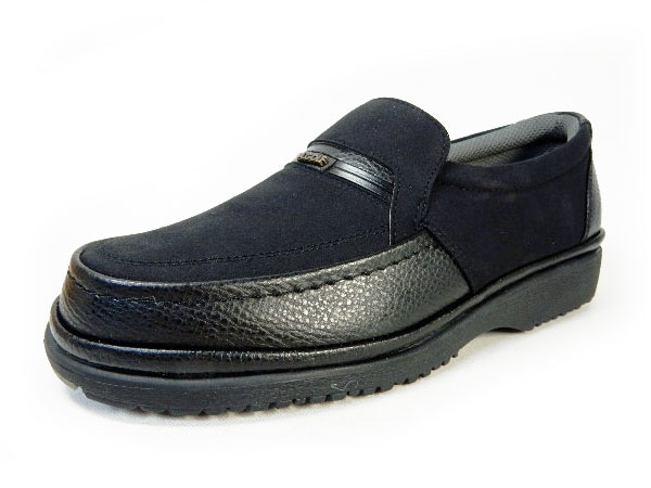 After Golf（アフターゴルフ）スエード モカスリップオン 軽量ビジネスシューズ 黒 ワイズ4E（EEEE）23cm（23.0cm）、23.5cm、24cm（24.0cm）【小さいサイズ（スモールサイズ）メンズ革靴・紳士靴】(3603-BLK)