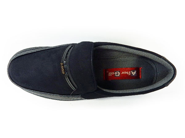 After Golf（アフターゴルフ）スエード モカスリップオン 軽量ビジネスシューズ 黒 ワイズ4E（EEEE）23cm（23.0cm）、23.5cm、24cm（24.0cm）【小さいサイズ（スモールサイズ）メンズ革靴・紳士靴】(3603-BLK)