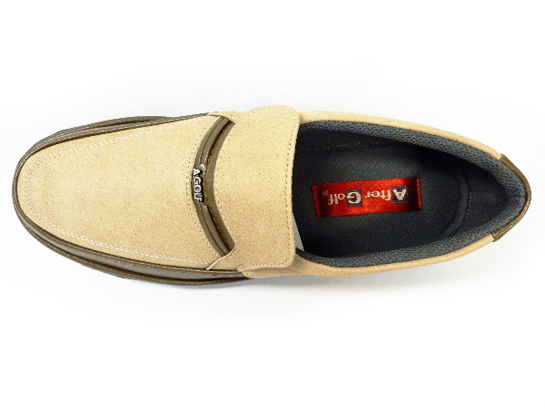 After Golf（アフターゴルフ）スエード モカスリップオン 軽量ビジネスシューズ オーク ワイズ4E（EEEE）23cm（23.0cm）、23.5cm、24cm（24.0cm）【小さいサイズ（スモールサイズ）メンズ革靴・紳士靴】(3603-OK)