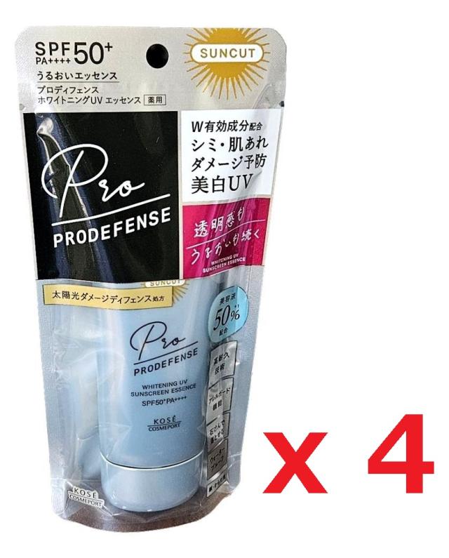 KOSE サンカット プロディフェンス ホワイトニング 日焼け止め UV エッセンス シミ 肌あれも防ぐ 90g 無香料 4個セット