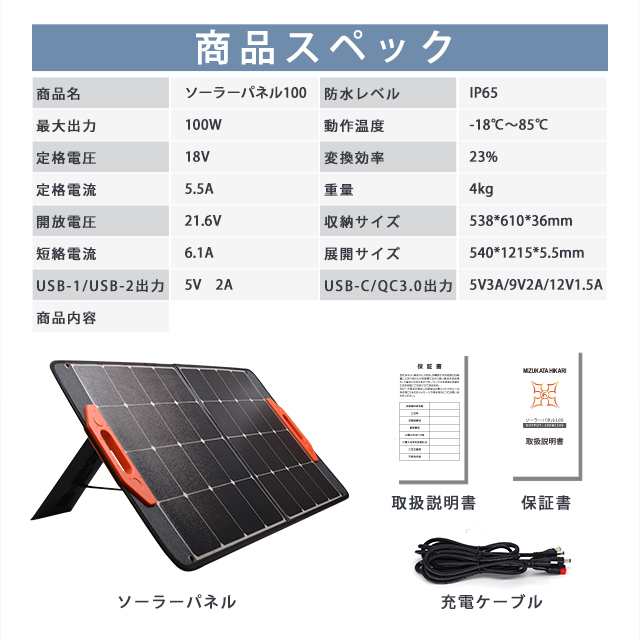 楽天限定公式 Jackery SolarSaga100 ソーラーパネル 100W