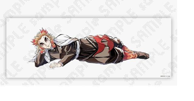 鬼滅の刃 寝そべりイラスト 煉獄 布ポスター 鬼滅の刃 寝そべりイラストグッズ 煉獄杏寿郎 等身大寝そべり布