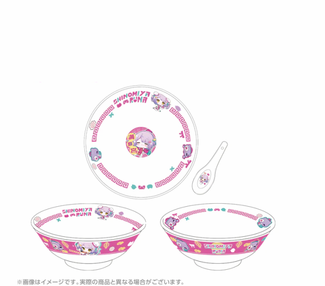 【新品】 ぶいすぽっ！紫宮るな 誕生日記念 グッズ 2023 ラーメンどんぶり れんげ付き