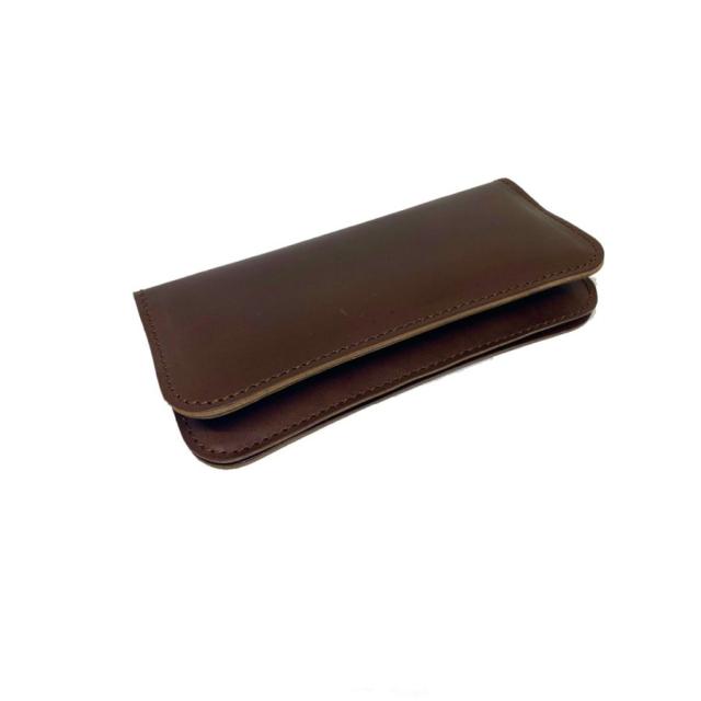 財布 長財布 メンズ 牛革 栃木レザー 二つ折り 薄い ヌメ革 薄型 青 黒