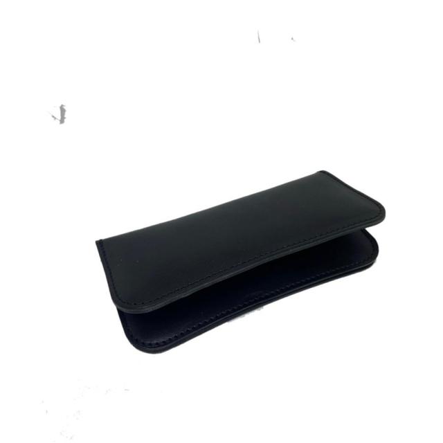 財布 長財布 メンズ 牛革 栃木レザー 二つ折り 薄い ヌメ革 薄型 青 黒