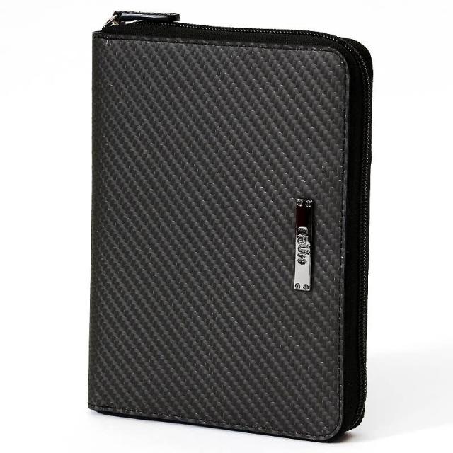 FRUH 高耐久リアルカーボン お薬手帳が入るマルチ収納ケース バリスティックナイロン中素材 ブラック 大容量 フリュー GL042 18×13.5cm 200g 正規品