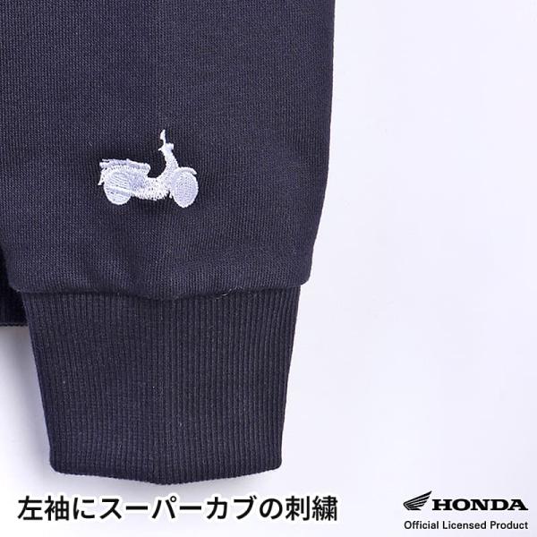 HONDA×MONSTER WORLD ZIPパーカー B ネイビー サイドポケット フード付 スーパーカブ刺繍 長袖 スウェット生地 メンズ レディース ホンダ コラボ 51882802_7