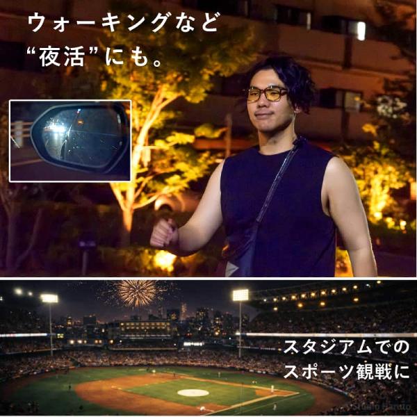 東海光学 ナイトグラス LED スマート ブラウンデミ 夜間 運転用 サングラス おしゃれ レディース メンズ 兼用 夜用 メガネ 眩しさ対策 日本製