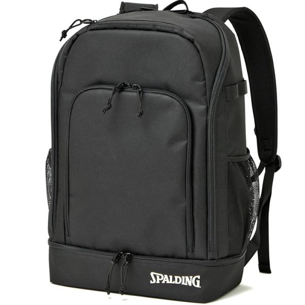 バスケットボール バックパック クルーボックス 40 ブラック×ホワイト 50-027BW 洗える背中パッド バスケ バッグ 大容量40L 自立安定 スポルディング 24AWの通販は