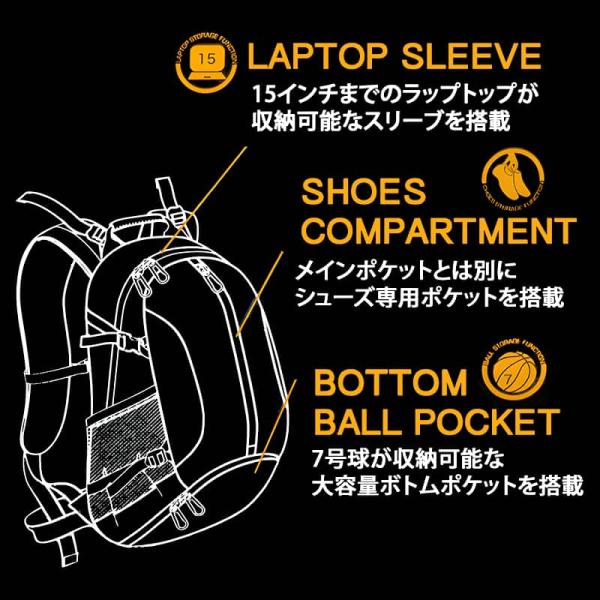 ケイジャー YeYe Weller イェイェ・ウェラー ストリート スウィッシュ バスケットボール バッグ 40-007YWS バスケ リュック バックパック 32L スポルディング SPALDING 26SS 正規品_6