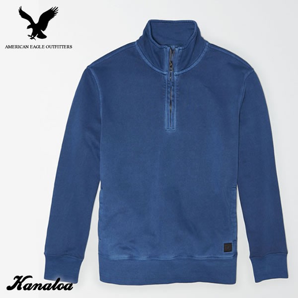 アメリカンイーグル モックネック スウェットシャツ トレーナー メンズ Ae Quarter Zip Sweatshirt ブルー 大きいサイズの通販はau Wowma Kanaloa Au Wowma 店