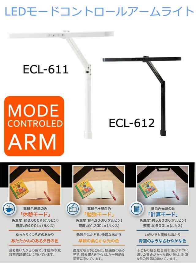 KOIZUMI(コイズミ・コイズミ学習机) LEDアームライト ブラック ECL-612BK - 1