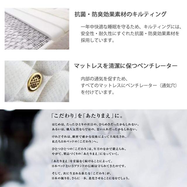日本ベッド　SJマット AJシルキーポケット　電動ベッド専用 マットレス 11273　セミダブルロングサイズ【代引き不可商品となります】　※搬入経路を必ずご確認ください。_3