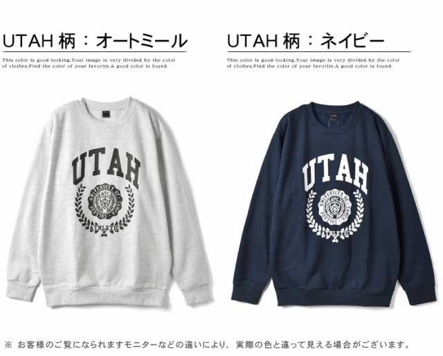 裏起毛刺繍トレーナー メンズ