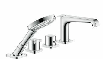ハンスグローエ【36411000】アクサーチッテリオE 4ホールリム付式サーモスタット混合水栓 (化粧部) 受注生産〔EI〕