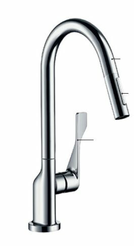 ハンスグローエ【39835004】アクサーチッテリオ シングルレバー引出式キッチンシャワー混合水栓 整流吐水〔EI〕の通販は