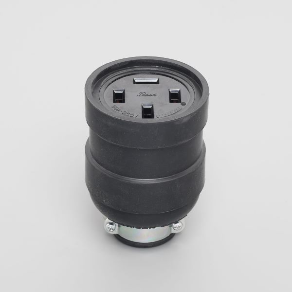 Яアメリカン電機 【R544】黒色 コードコネクタボディ ゴムカバー 平刃形 50A 接地形3P 250V
