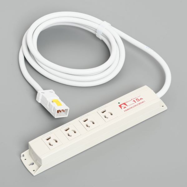 ###Яアメリカン電機 【KC1136NF】白色 マルチユースOAタップ 抜止形4ヶ口 コード3m ハーネスプラグ 125V ノイズフィルター/耐雷サージ機能付 受注生産の通販は