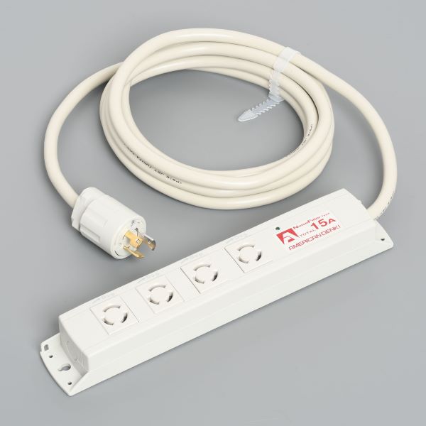 Яアメリカン電機 【KC1010NF】白色 マルチユースOAタップ 引掛形4ヶ口 コード3m 引掛形プラグ 125V ノイズフィルター/耐雷サージ機能付 受注生産