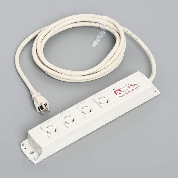 ###Яアメリカン電機 【KC1014NF】白色 マルチユースOAタップ 引掛形4ヶ口 コード3m 平刃形(一体成形)プラグ 125V ノイズフィルター/耐雷サージ機能付 受注生産の通販は