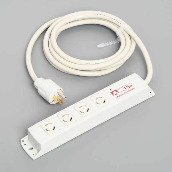 Яアメリカン電機 【KC1015NF】白色 マルチユースOAタップ 引掛形4ヶ口 コード3m 平刃形プラグ 125V ノイズフィルター/耐雷サージ機能付 受注生産