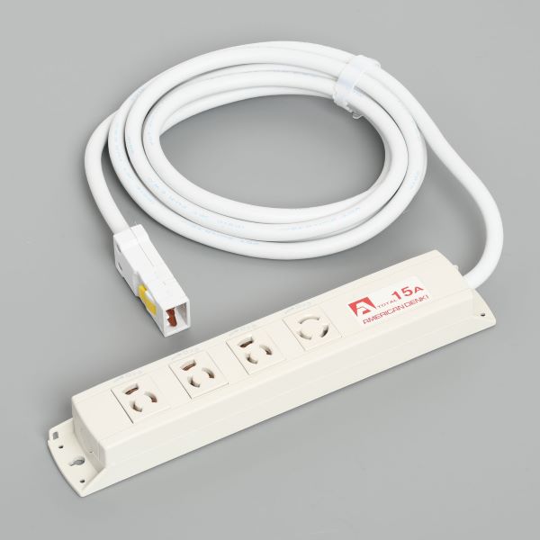 Яアメリカン電機 【KC1406】白色 マルチユースOAタップ コンビ4ヶ口 (抜止形・3ヶ/引掛形・1ヶ) コード3m ハーネスプラグ 125Vの通販は 5,202円