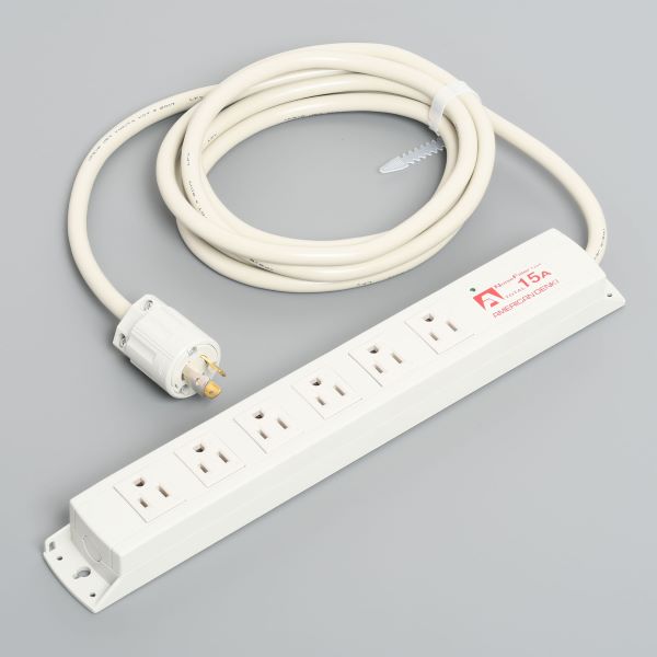 Яアメリカン電機 【KC1235NF】白色 マルチユースOAタップ 平刃形6ヶ口 コード3m 引掛形プラグ 125V ノイズフィルター/耐雷サージ機能付 受注生産