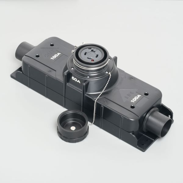 Яアメリカン電機 【41064ET-60】黒色 T型分岐用コネクタボディ 引掛形 100A 接地形3P 600V (60A出力)の通販は