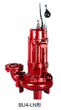 ●川本ポンプ【BU4-806-2.2LN(フランジタイプ)】60Hz 汚物水中ポンプ 4極三相200V 2.2kW 自動交互内蔵型 BU4形 ノンクロッグ〔GF〕
