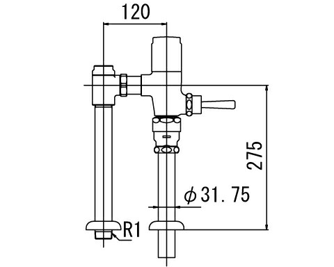 INAX/LIXIL フラッシュバルブ 洗浄水量6-8Ｌ便器用【CF-610UT】低圧用(節水形) 受注約4週〔IE〕