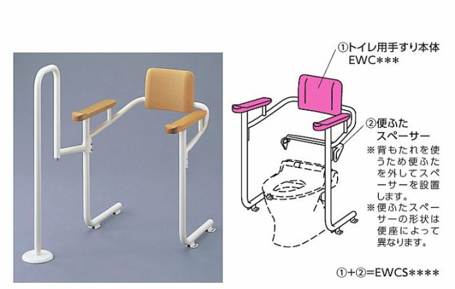 TOTO トイレ用手すり(システムタイプ)【EWCS223-16】(トイレ用手すり本体+便ふたスペーサー) ネオレストRH('15型)対応 アシストバー・背